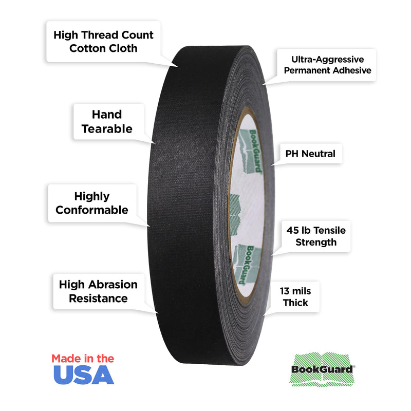 BookGuard Premium Bookbinding Repair Cloth Tape, 30 Yard Roll, 1 inch