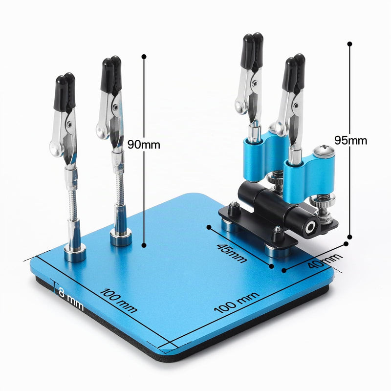 SainSmart Soldering Aid Hands, 360° Adjustable Magnetic Arms | Compact 3.9 x 3.9 inch steel base, mini soldering station, magnetic auxiliary arms, secure hold, 2 adjustable arms
