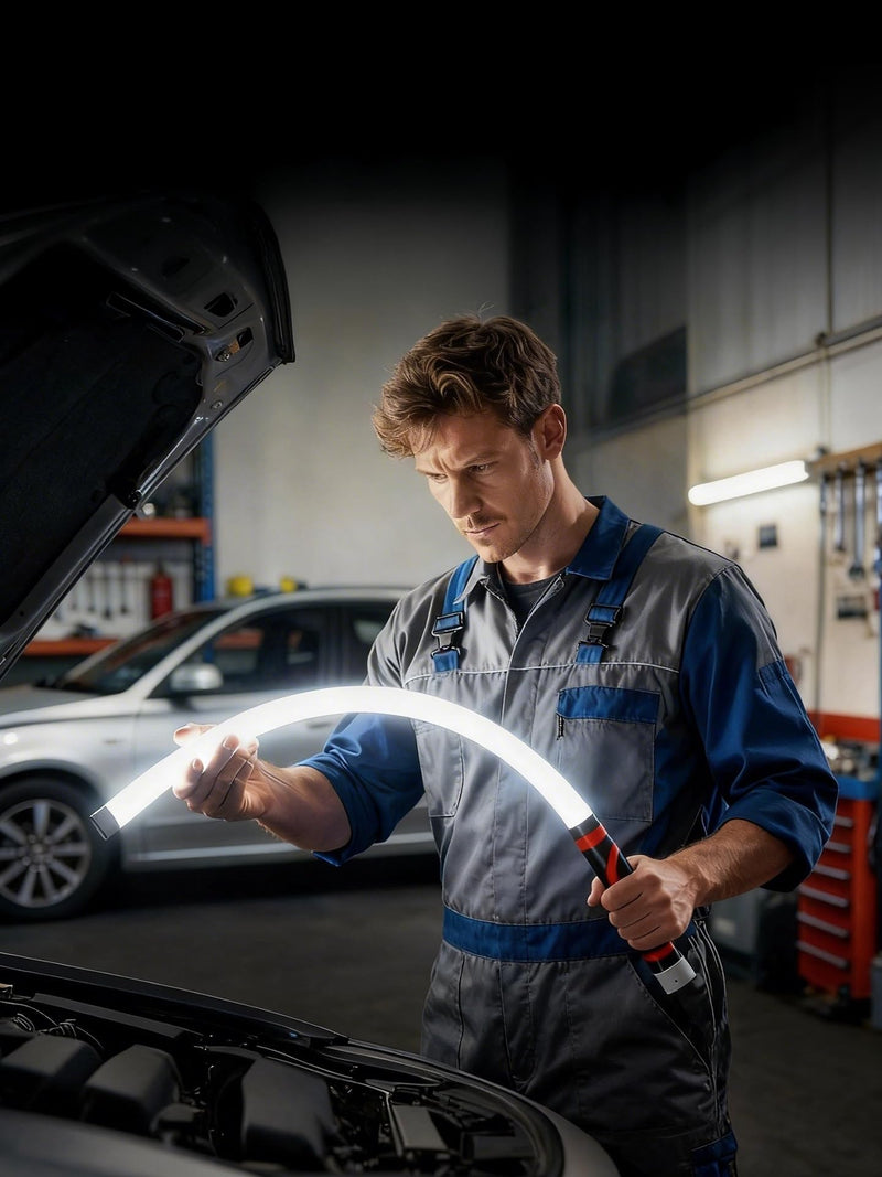 Bendable Led Light with High Lumen & 3 Brightness Modes，30" Portable Rechargeable Flexible Led Work Light for Car Repairs
