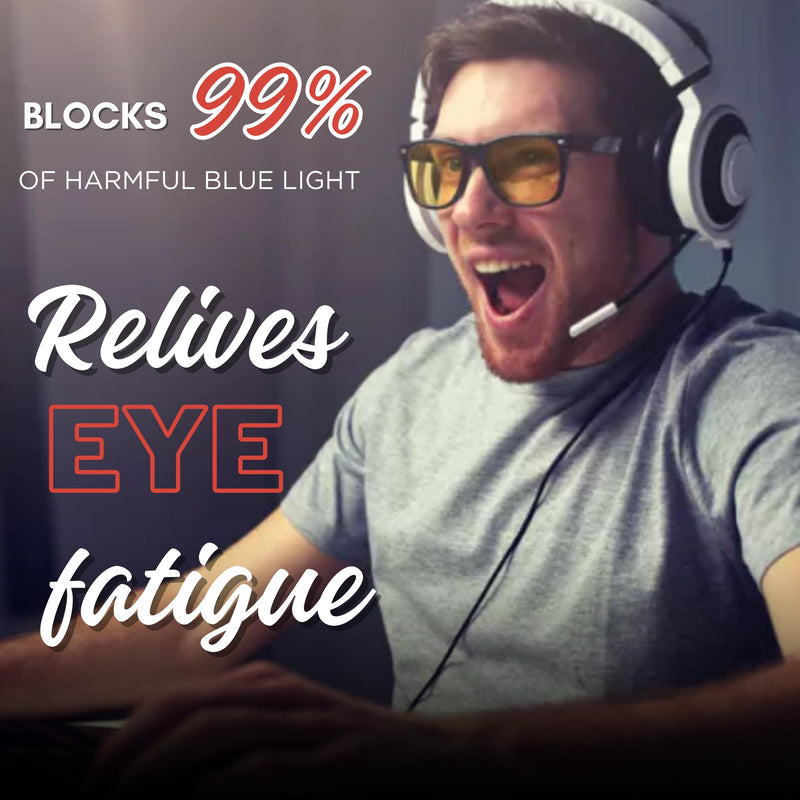Blue Light Blocking Glasses 99.9% - SLEEP BETTER Gaming, Computer, Phone, Amber Orange Lens UV400 Filter Classic Style