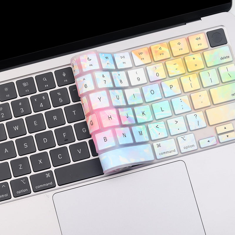 2 Pack Keyboard Cover for MacBook Air 15.3" A2941 A3114 MacBok Air 13.6" A2681 A3113, M3 M2 chip MacBook Pro 14" 16" M3 M2 M1 Pro/Max A2442 A2779 A291 8 A2992 A2485 A2780 A2991-Colors Dazzlet+TPU