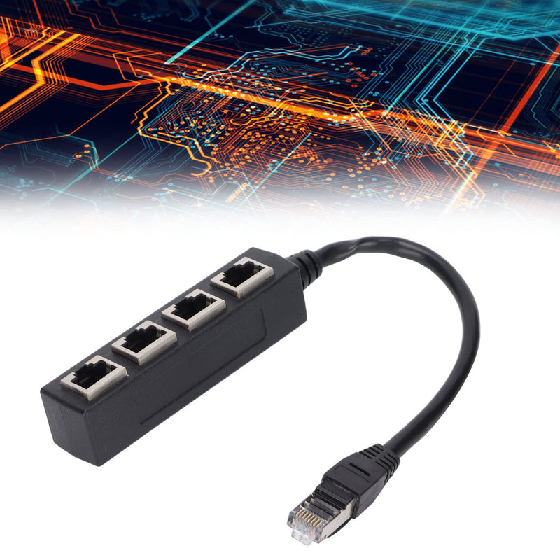 RJ45 Splitter Adapter, RJ45 Ethernet Splitter Cable,1 Male to 4 Female Ethernet Splitter Adapter Cable, CAT7 Network Cable Suitable for All Networks, Homes and Offices, and All Broadband Connections