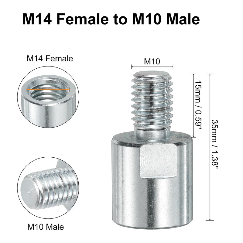 QUARKZMAN M14 Female to M10 Male Adapter Polisher Adapter Pack of 2 | Connection rotary tool connection thread adapter conversion tool, for core drill polishing wheel