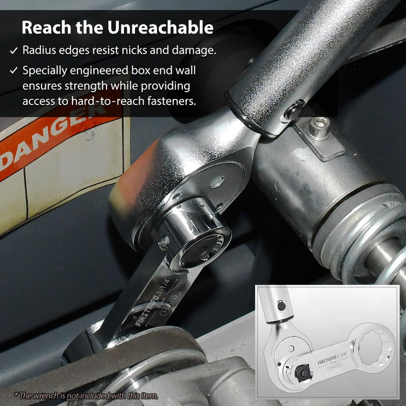 FIRSTINFO F345532 1/2-inch Drive 1-1/4" Torque Adapter, 12-Point Box End with CR-V Construction 1/2-inch Drive / 1-1/4"