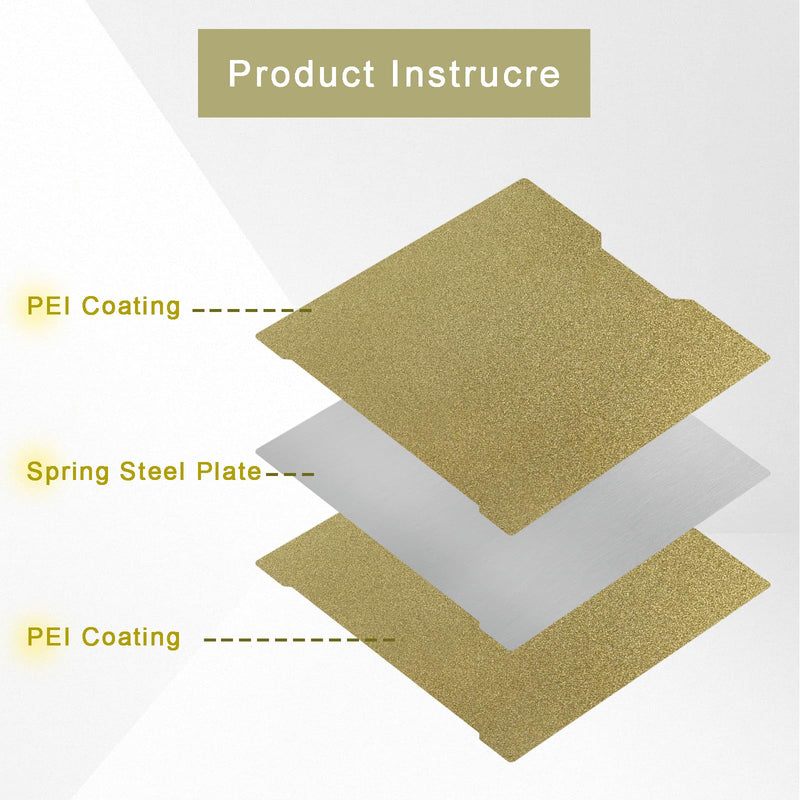 Dual-Sided Textured PEI Build Plate Spring Steel Print Bed Sheet for Bambu Lab H2D H2S Printer Double side PEI H2D/H2S