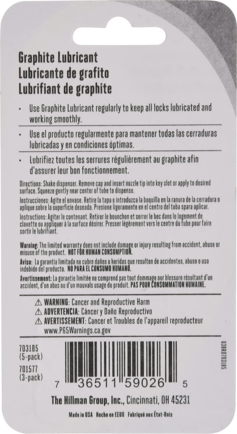 Hillman 703185 Graphite Tube 3G, White Key Lock Lubricant