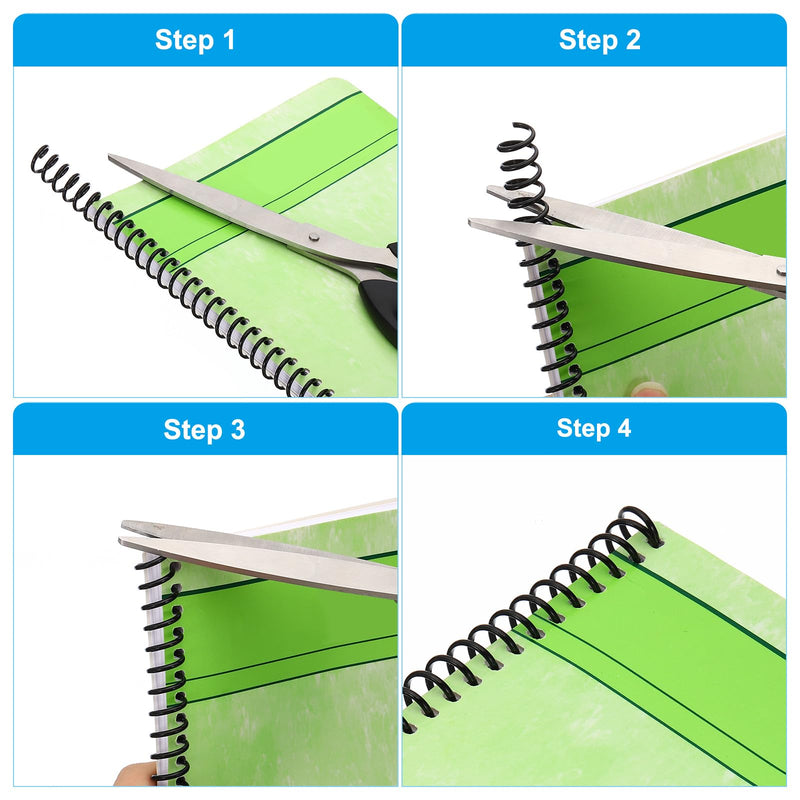PATIKIL 16mm(5/8") Plastic Spiral Binding Coils, 50 Pcs Binding Spirals 140 Sheet Capacity 3:1 Pitch Binding Spirals for Binding Paper Sheets, Black 16mm(5/8")