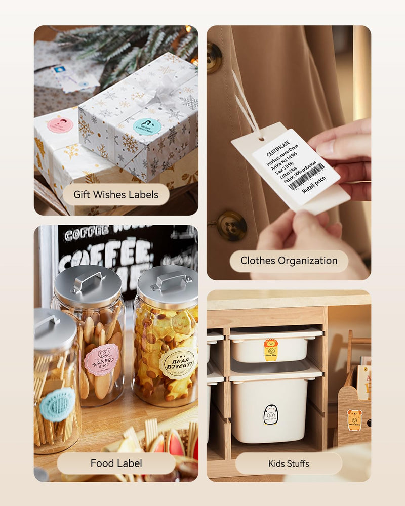 NIIMBOT B21 Label Maker, 2 Inch Portable Thermal Label Printer, Label Maker Machine with Tape, Compatible with Android, iOS & PC,Labeling for Home Storage Office and Small Business,Black Black