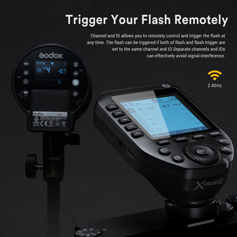 Godox XProII-O Wireless Flash Trigger Compatible with Panasonic Compatible with Olympus Camera, 1/8000s HSS TTL Convert-Manual TCM Function Large LCD Screen Flash Transmitter