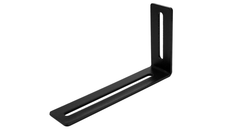 10 PCS 5-5/8" Black Adjustable Slotted L Bracket, Corner Brace, 1/8" Thick