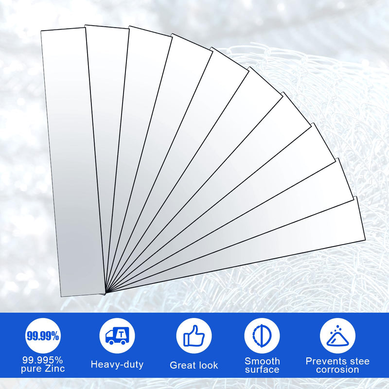Yaocom 20 Pack Pure Zinc Anode Sheet (99.995% Pure) for Plating and Electroplating, Zinc Electrode Strip 0.04' 'x 1'' x 6'' / 1mm x 25mm x 150mm 0.04'' X 1'' X 6''