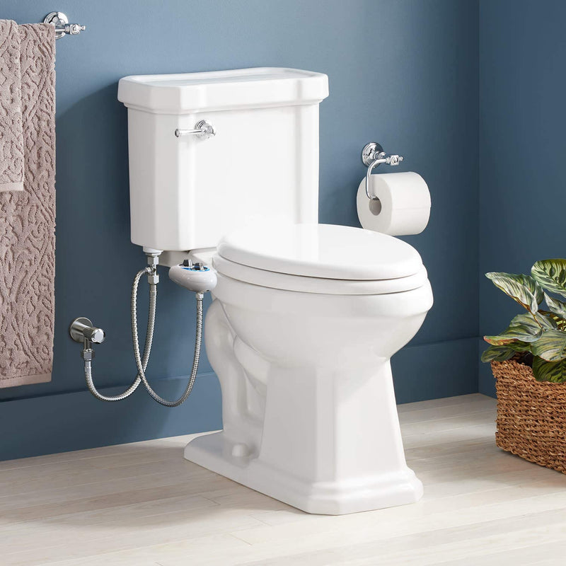 YASFEL Bidet Attachment for Toilet, Non-Electric Self-Cleaning Bidet Seat Attachment, Fresh Cold Bidet Attachment for Feminine/Posterior Wash, with Adjustable Pressure Control (Blue/White) Blue White