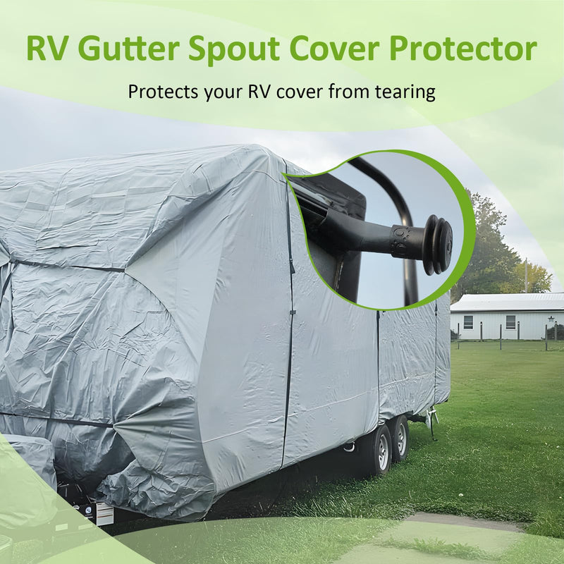 RV/Camper Cover Protector, Rain Gutter Spout Cover System, Keeps The Gutter Spout Ends from Ripping RV/Camper Cover-Black