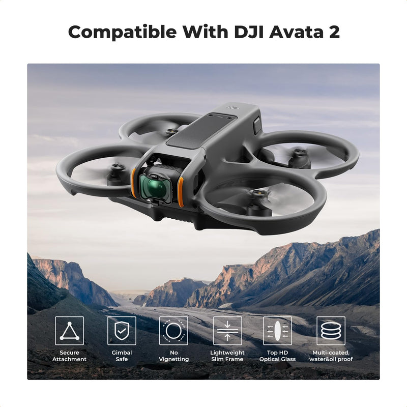 K&F Concept Avata 2 Drone UV PL ND Filters Kit (6 Pack), UV PL ND4 ND8 ND16 ND32 Filter Compatible with DJI Avata 2, Drone Accesorries with 28 Multi-Layer Coated/Gimbal Safe