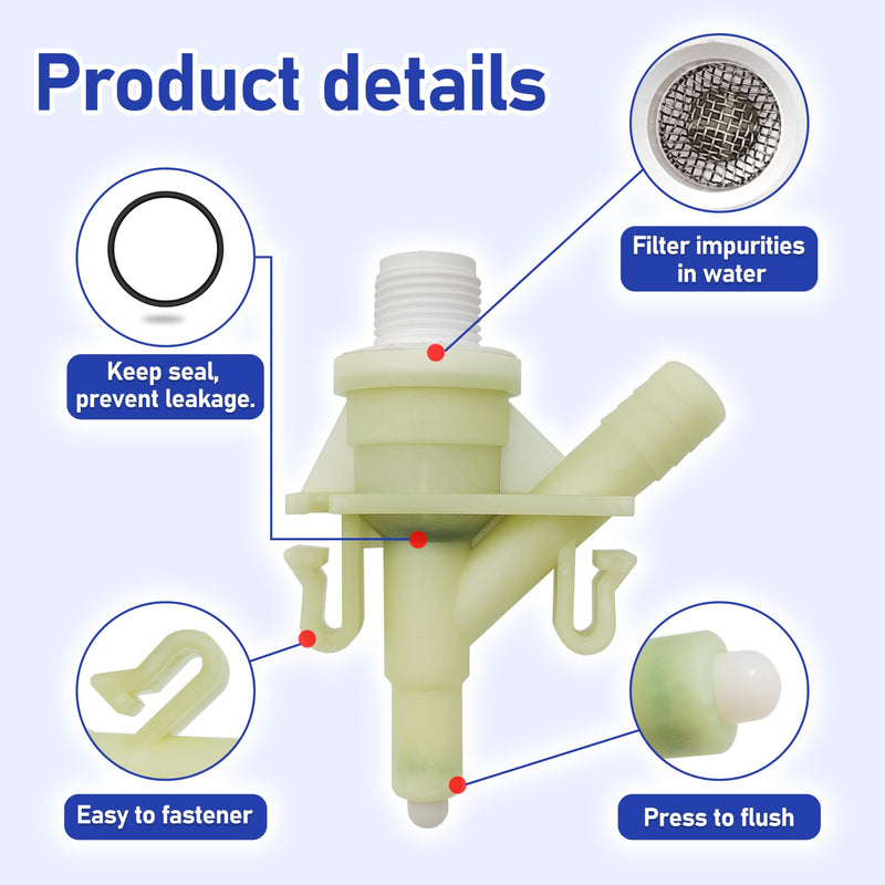 New Durable Plastic Water Valve Kit 385311641 for 300 310 320 series - for Sealand marine toilet replacement pack of 1