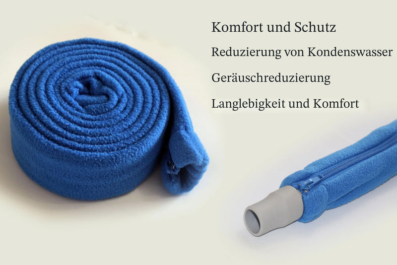 CPAP Hose Cover with 4 Retaining Clips, Soft Fleece Hose Insulator with Zipper, Universal and Fits Most CPAP Hoses.