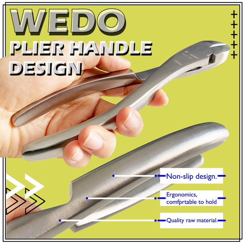 WEDO 7.5-inch Stainless Steel Diagonal Cutting Pliers, Side Cutting Pliers, Wire Cutter, Diagonal Cutters for Cutting Wires, Length 190mm
