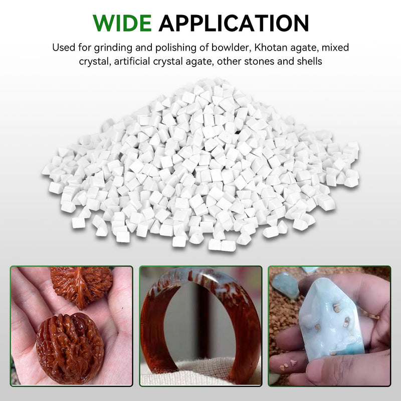 HERCHR Rock Tumbling Ceramic Filler, Rock Tumbler Grit, Tumbling Ceramic Filler Media, Ceramic Triangle Abrasive for Use in Vibrating Tumblers or Rotating Tumblers 4 mm 1000 g
