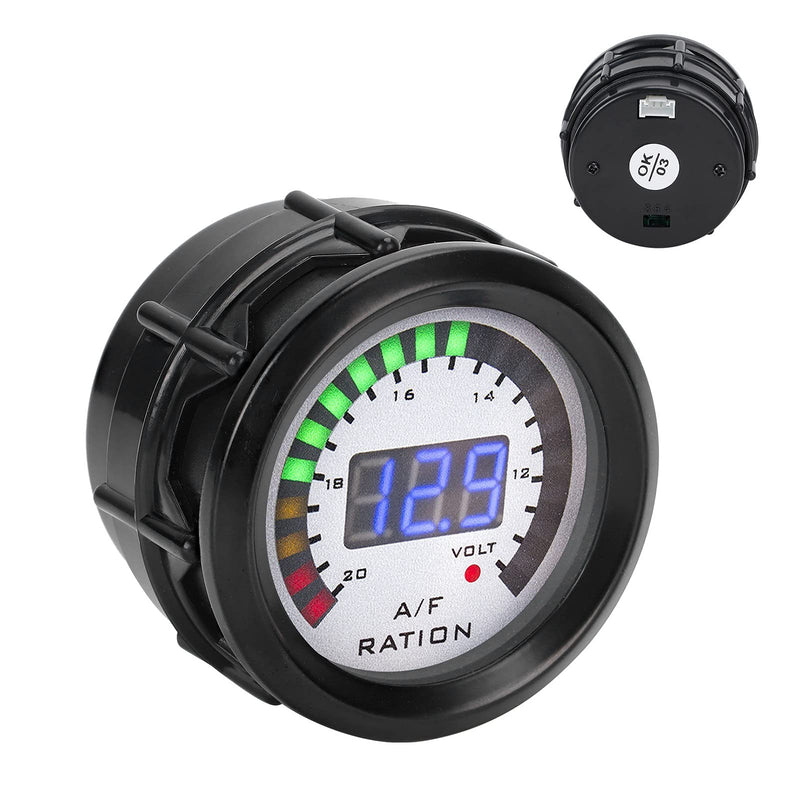 52mm Car Air Fuel Ratio Gauge LED Blue Digital AFR Kit for 12V 4/6/8 Cylinder Gasoline Ehicle Air/Fuel Display with Narrowband O2 Oxygen Sensor Sender Unit Boat Sending Water