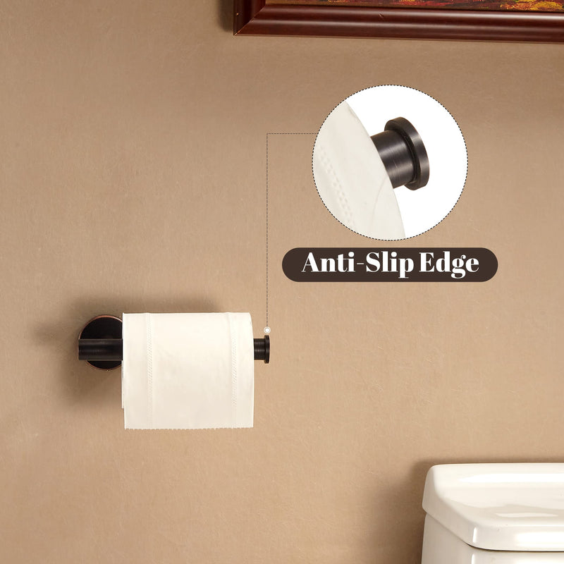 Bronze Toilet Paper Holder Towel Holder Towel Hooks,Oil Rubbed Toilet Paper Roll Holder Towel Ring Bathroom Hardware Set,Wall Mounted Rustic Farmhouse Rustproof Stainless Steel Bath Accessories 4PC Oil Rubbed Bronze 4pc