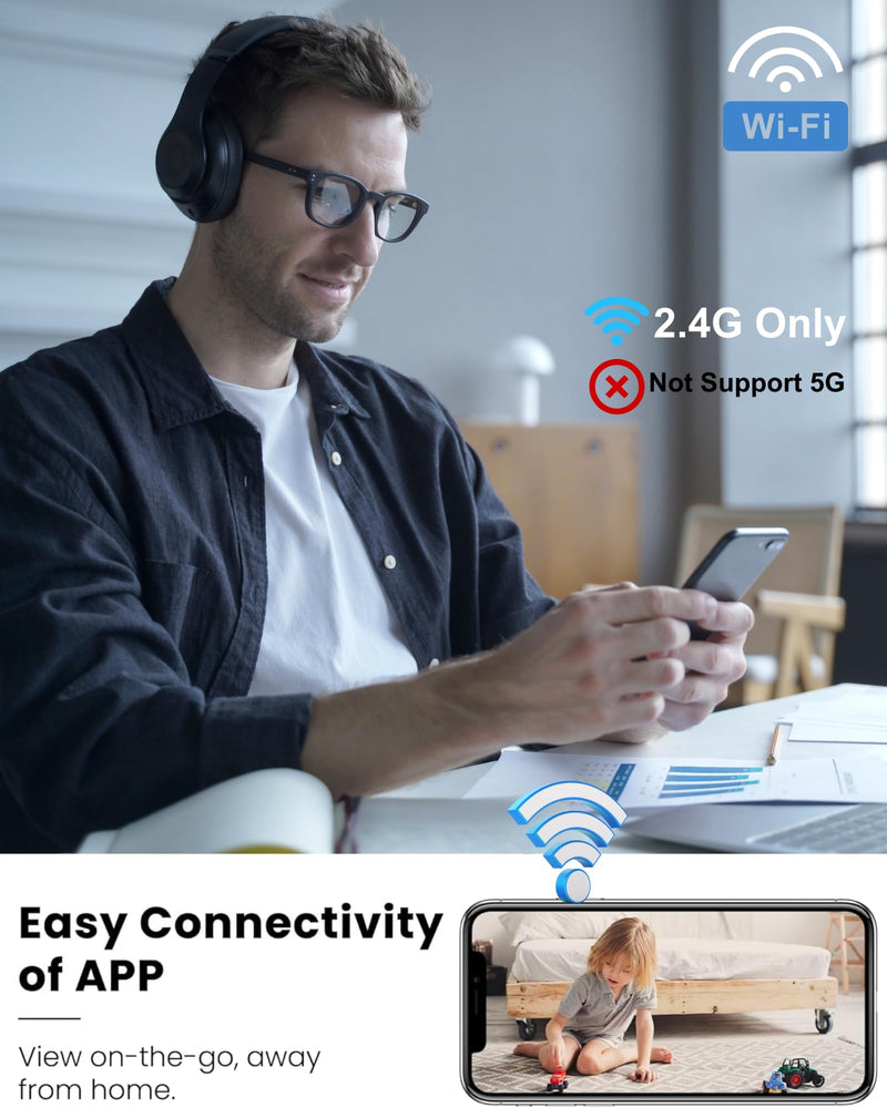 Spy Camera Hidden Camera, 2K HD Wi-Fi Wireless Mini Camera,Phone APP, AI Motion Detection, Auto-Night Vision,120-Day Standby Battery Life, Cloud &SD Storage,Small Camera Nanny Cam