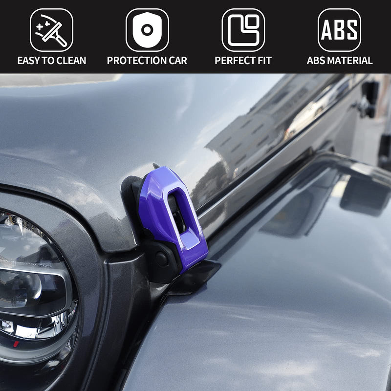 Voodonala for Jeep JL ABS Hood Latches Engine Buckle Bonnet Fastener Engine Cover Decor Trim Protction Cover for 2018-2024+ Jeep Wrangler JL JLU Gladiator JT Exterior Accessories Purple 2pcs