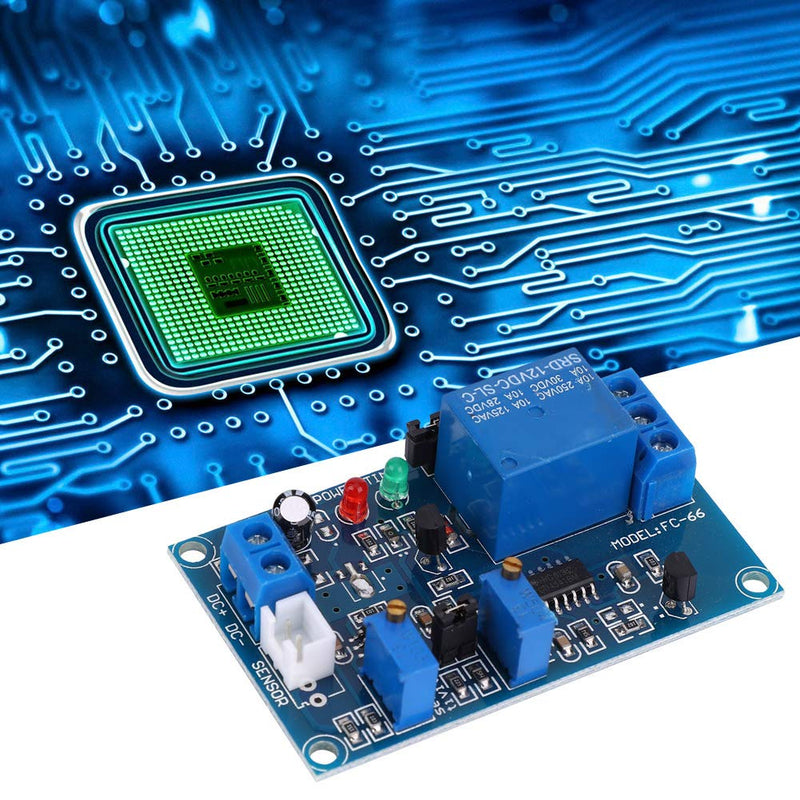 Light Sensor Relay Module, Brightness Controlled Twilight Switch with Adjustable Delay, Photoresistor Diode Protection, DC 12 V for Automatic Light Control Outdoor DC 12V
