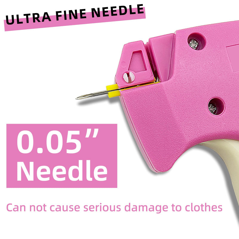 Fine Stitch Tagging Gun for Clothes, Quick Clothing Fixer for Clothing, Quilting Hemming Tools Quick Stitch Sewing Gun with 1000 Black & 1000 White Micro Fasteners Pink Kit