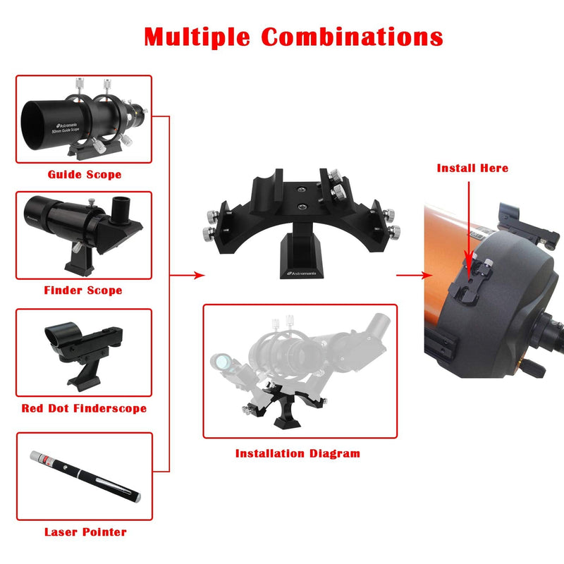 Astromania Tri-Finder Finderscope Mount - 3 finders but just one bracket Three Aiming Devices