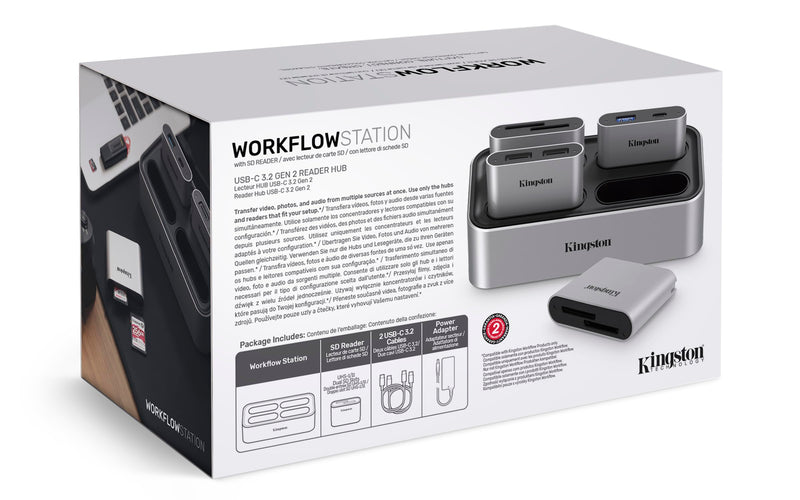 Kingston Workflow Station with SD Reader | Customizable USB 3.2 Gen 2 Dock | Support up to 4 Readers | WFS-S