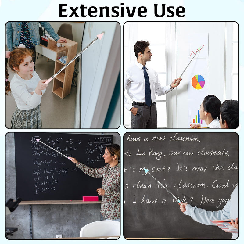 5Pcs Teacher Pointer Stick, Telescopic Adjustment School Supplies Pointer Stick for Classroom Triangle Pointers for Classroom, Suitable for School Teacher Supplies Retractable Stick(Macaron Colors)