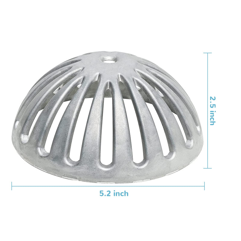 Floor Sink Strainer Heavy Duty Aluminum Dome Sink Drain Strainer Floor Drain Cover for Kitchen, Restaurant, Bar, Buffet or Food Service 12" Floor. 5-1/4" Diameter x 2-1/4"H（3PCS） 3