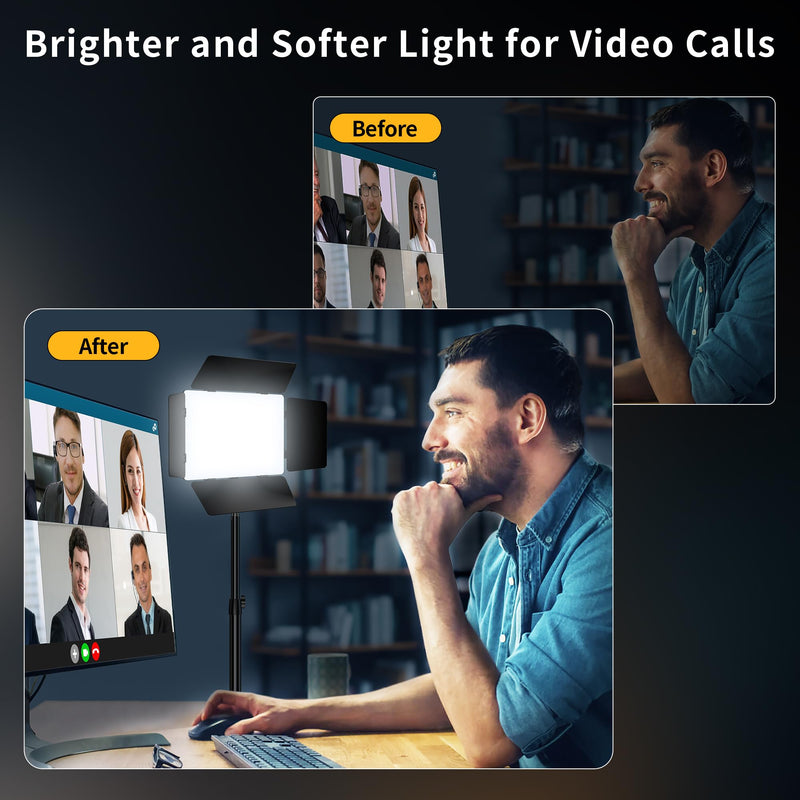 PIXEL Photography Light Camera Video Lighting 20W Bi-Color Dimmable 2500-6500K Led Camera Studio Streaming Lights Photo Video Shooting (Battery Not Included) Black