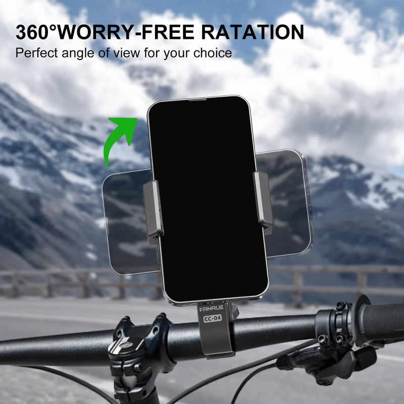 FANAUE Motorcycle Phone Mount with 1" Ball Head Adapter , Bike Phone Mount [1s Lock][Secure Protection], 360° Rotatable Phone Holder for Mountain Bike/ATV/Scooter Handlebar Fit for 6"-8.5" Phone