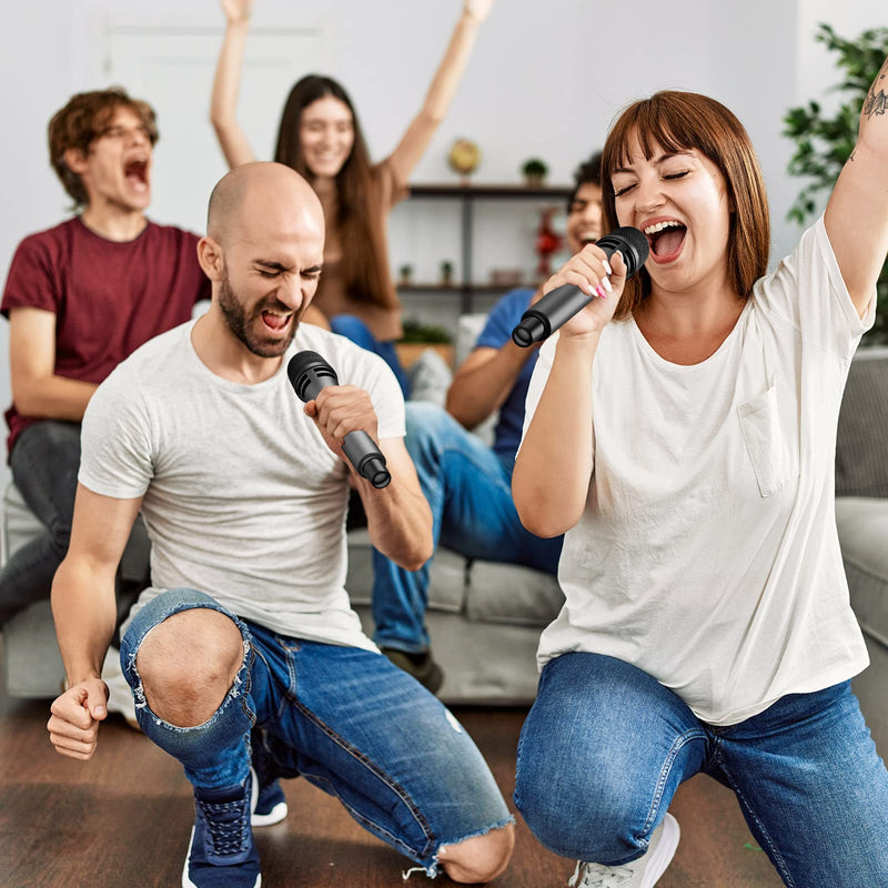 TONOR Wireless Microphones, UHF Dual Karaoke Microphone System, Microfonos Inalambricos with Rechargeable Receiver, Cordless Dynamic Mic Micro Set for Singing, Wedding, DJ, Party, Speech TW320 Grey Dual Mic Grey