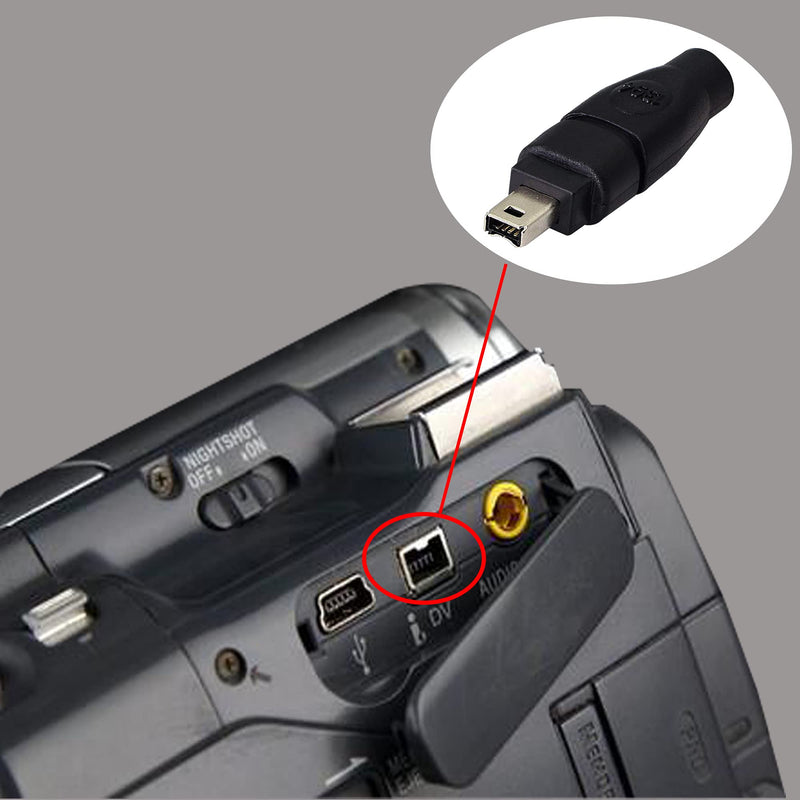 GINTOOYUN 6FT FireWire IEEE 1394 Cable,4 Pin to 4 Pin Male to Male Cord,FireWire 400 DV iLink Cable for Laptop to Camcorder