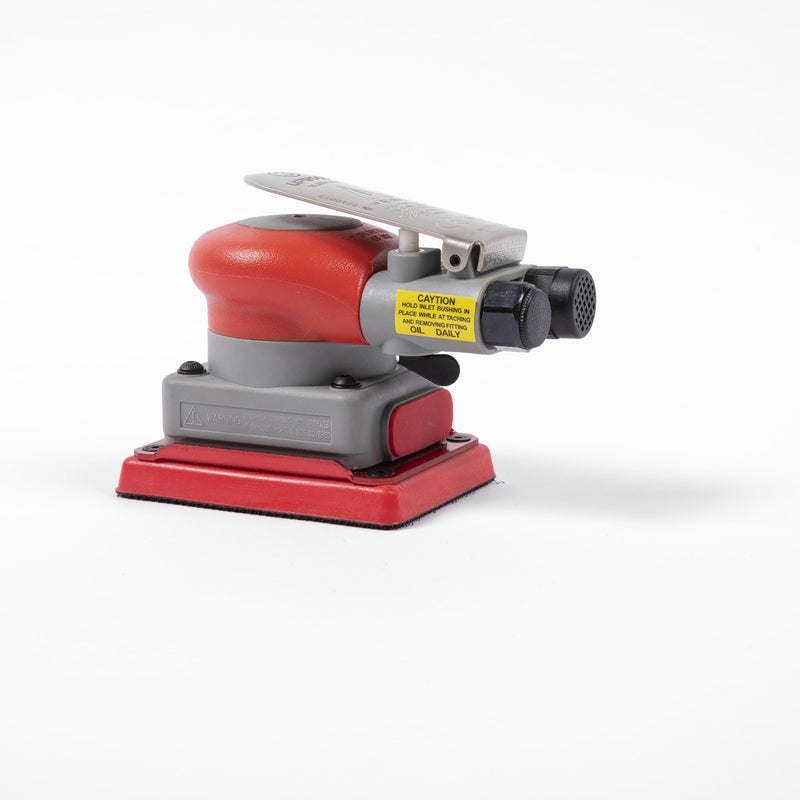 Pneumatic random orbital sander 3 x 4-inch light weight palm sander 1/8" (3 mm) diameter orbit 10000 RPM with extra backing pad 12pcs sandpaper 3x4in Non-Vacuum