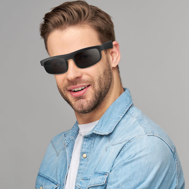 Smart Glasses, Polarized Bluetooth Sunglasses, Built-in Mic & Speakers, Voice Assistant, UV Protection Audio Sun Glass M8 Pro-black Lens