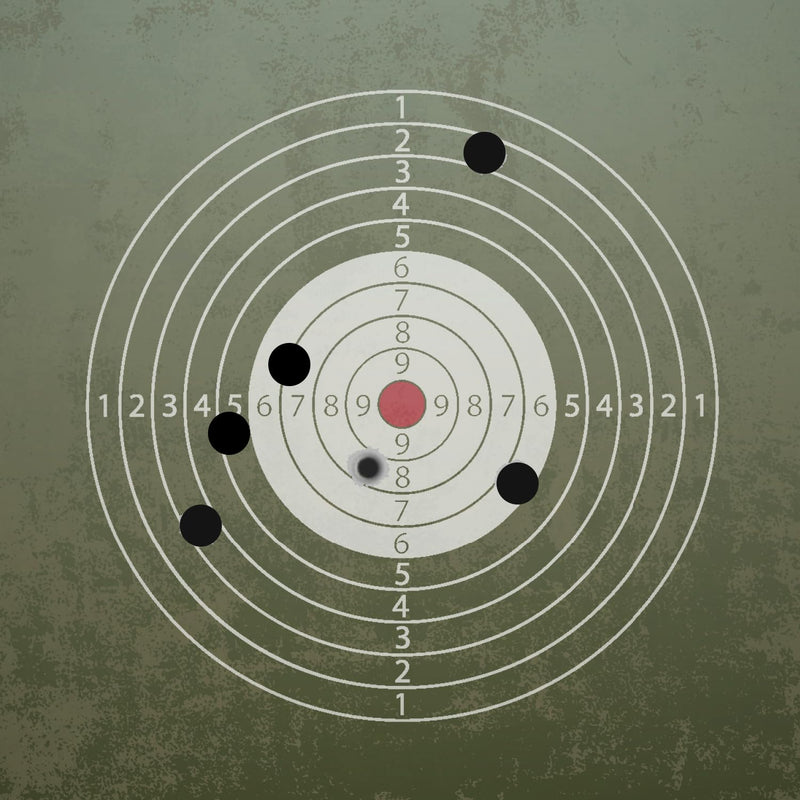 ChromaLabel 1 Inch Permanent Round Target Pasters for Shooting and Marksmanship, 1000 Labels per Dispenser Box Black 1" Diameter
