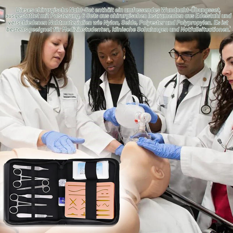 Surgical Suture Kit with Realistic Pad, Wound Suture Video Course, Suture Material Surgery, Wound Suture Exercise Kit, Suture Practice Kit, for Emergency Training and Medical Training
