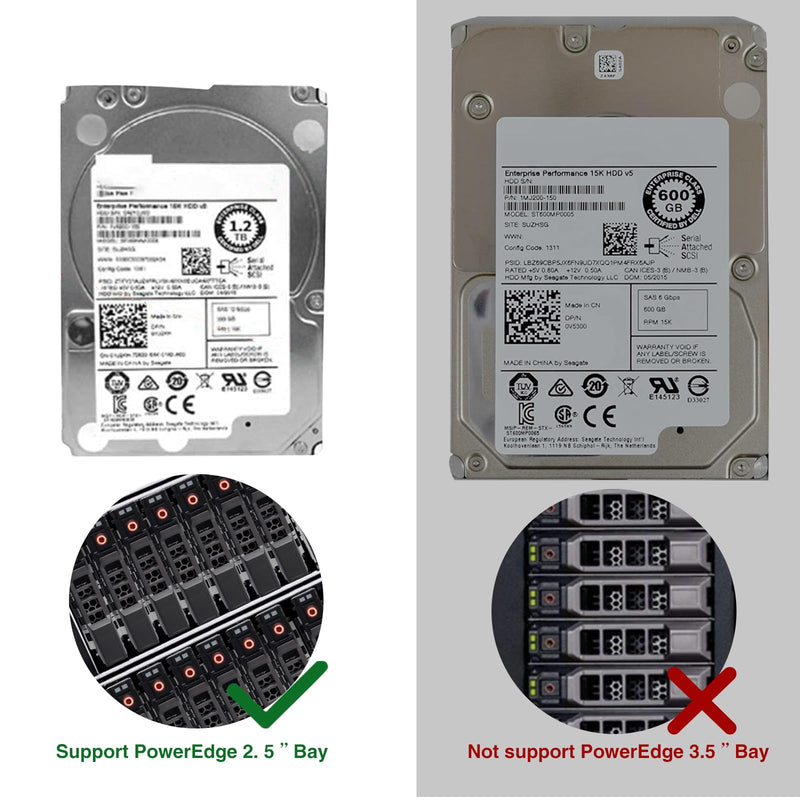 2 Pack Hard Drive Caddy 8FKXC 08FKXC SSD Mount 2.5" HDD Holder with Mounting Screws Hard Drive Bracket Compatible for Dell PowerEdge R610 R620 R710 T710 R720 R815 R820 R630 T630 R730 2 Pack