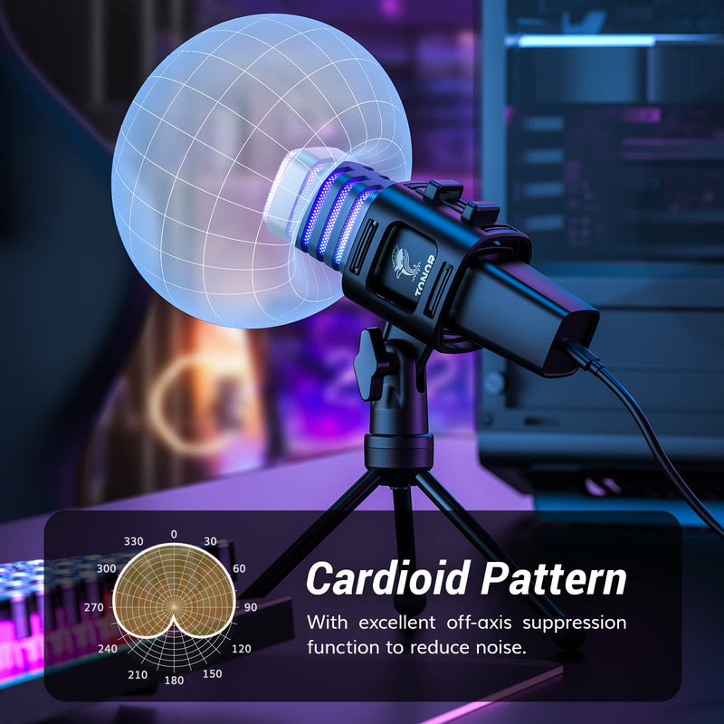 TONOR RGB USB Microphone, Cardioid Condenser Computer PC Mic with Tripod Stand, Pop Filter, Shock Mount for Gaming, Streaming, Podcasting, YouTube, Twitch, Compatible with Laptop Desktop,TC30 with RGB TC30S