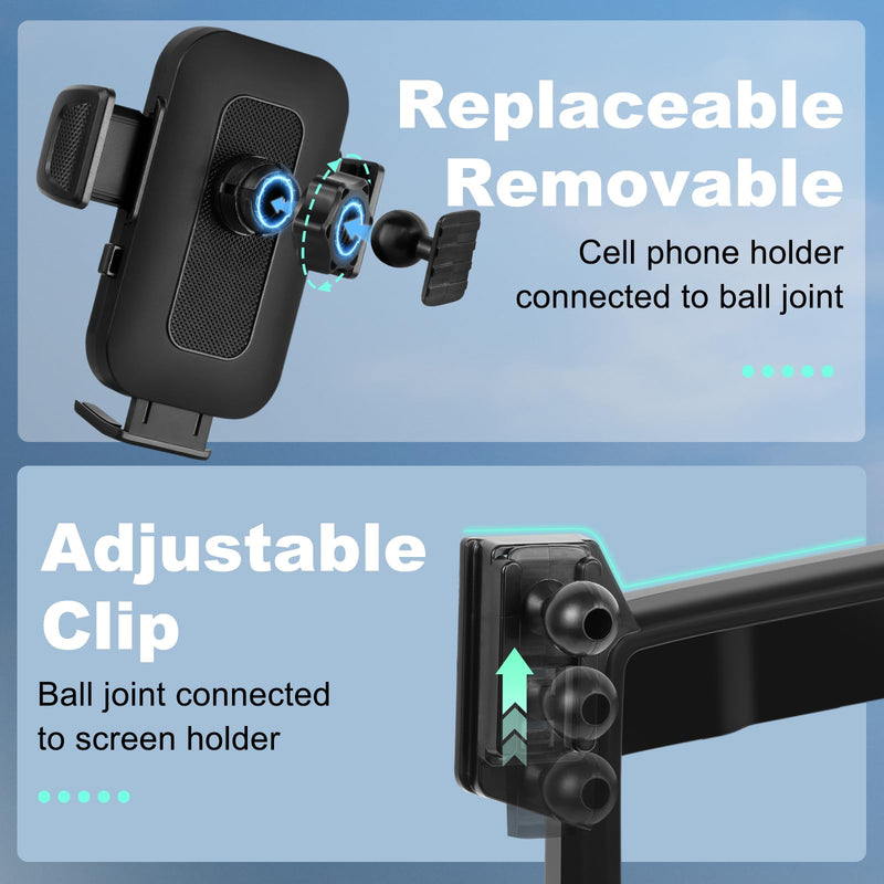 KAKSEY Car Phone Holder Compatible with Toyota RAV4 2019-2025 Auto Accessories 7/8 Inch Screen Fixed Clip, Mobile Cellphone Mount Navigation Screen Bracket Hands-Free