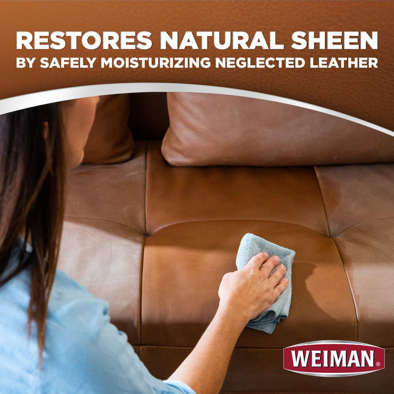 Weiman Leather Cleaner and Conditioner for Furniture - Cleans Conditions and Restores Leather Surfaces - UV Protectants Help Prevent Cracking or Fading of Leather Car Seats, Shoes, Purses 12 Fl Oz (Pack of 1)