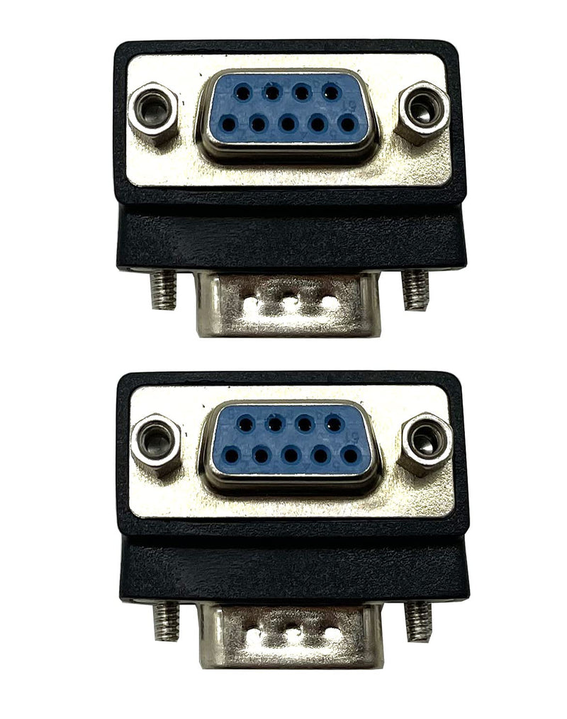 Dafensoy RS232 DB9 Pin Male to Female 90 Degree Changer Coupler Adapte Connecter 2-Pack