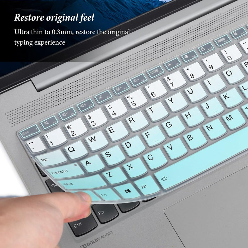 Keyboard Cover for 2024 2023 15.6" Lenovo IdeaPad 1 1i 15ijl7 15alc7 15iau7/Ideapad 3 3i/ThinkBook 15 G4 G3 G2/V15 G4 G3 G2, 16" Lenovo Yoga 7i/IdeaPad Flex 5 5i/IdeaPad Slim 5 Skin-Gradual Mint Gradual Mint