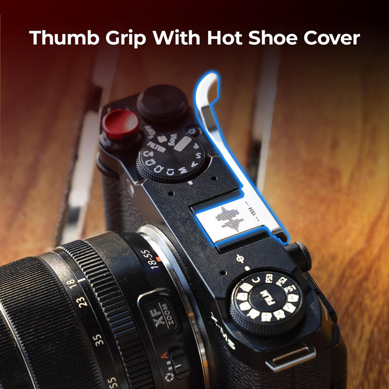 SmallRig Thumb Grip with Hot Shoe Cover for FUJIFILM X-M5 (Silver) - 4877 Silver