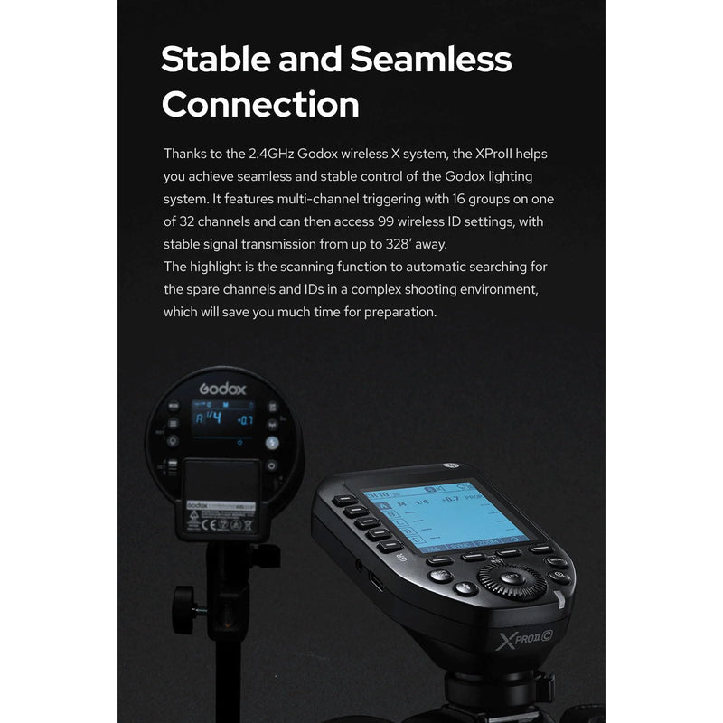 Godox XProII Fuji XProII-F XProIIF TTL 2.4G Wireless Flash Trigger for Fujifilm Cameras, HSS 1/8000s, Godox APP Control, New Hotshoe Locking, Modeling Light, Zoom Setting Control (Xpro-F Version 2)