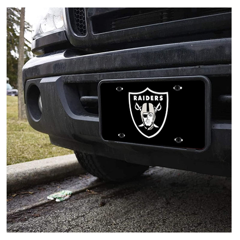 American Football Design License Plate Durable Oakland Team Decorative Aluminum Car License Plate Covers for Women Girls Men Boys 12 X 6 Inch Raiders