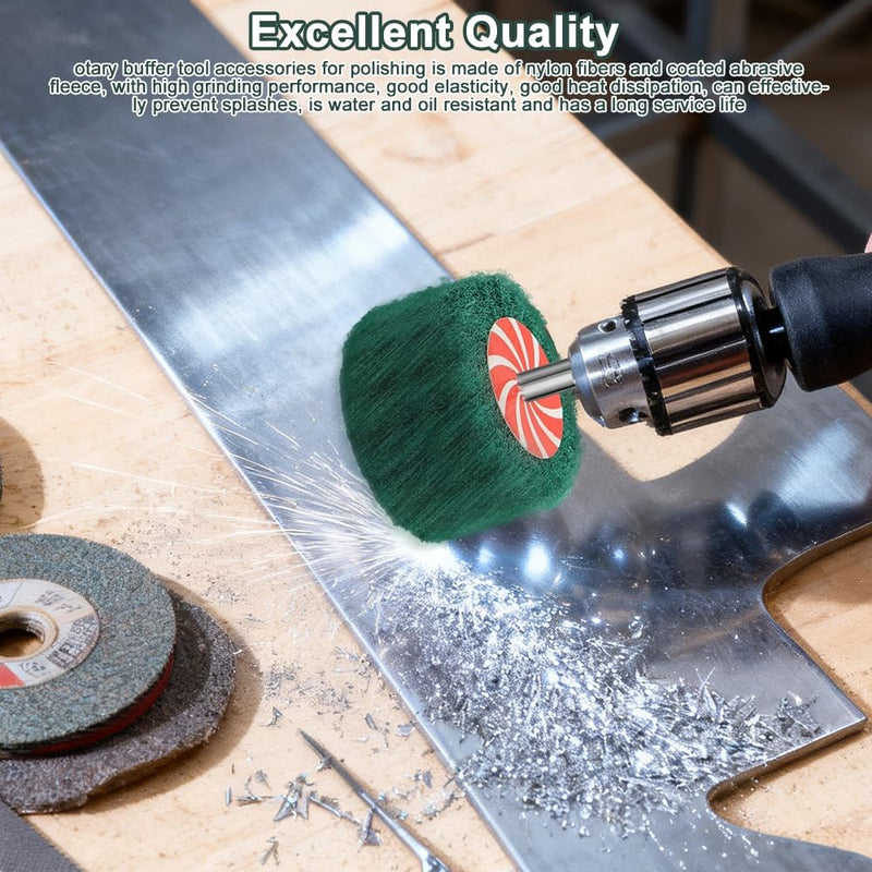 Pack of 10 Flap Sanders, 20/30/40/50/60 mm Fleece Sanding Discs, Flap Grinder Sanding Attachment for Cleaning and Removing Paint and Oxide, for Drills and Straight Sander (6 mm)